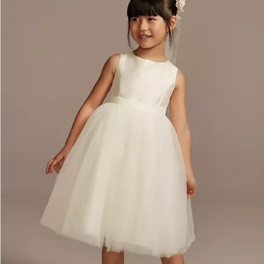 David’s Bridal Ivory Flower Girl Dress 3T